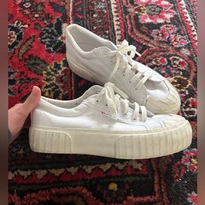 Superga white platform sneaker